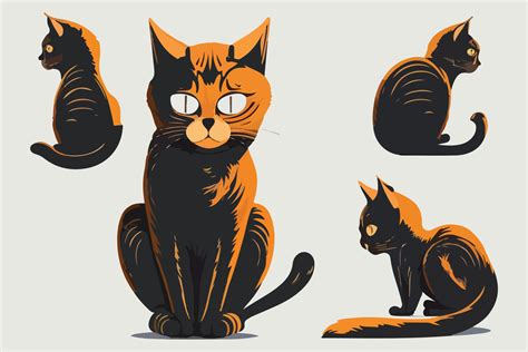 Cat full body character cartoon vector illustration 22325249 Vector Art ...