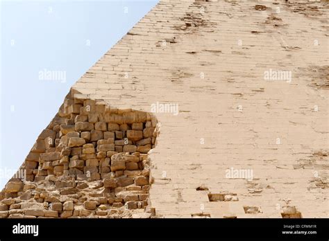 Dahshur. Egypt. View of the Bent or Rhomboid pyramid at Dahshur with much of its outer white ...