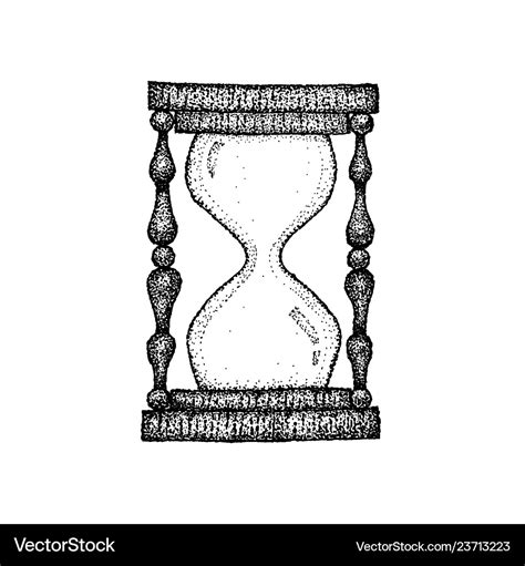 Dotwork sand watch Royalty Free Vector Image - VectorStock