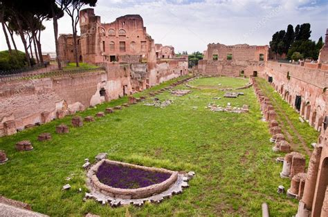 Palatine stadium ruins in palatine hill at Rome — Stock Photo ...