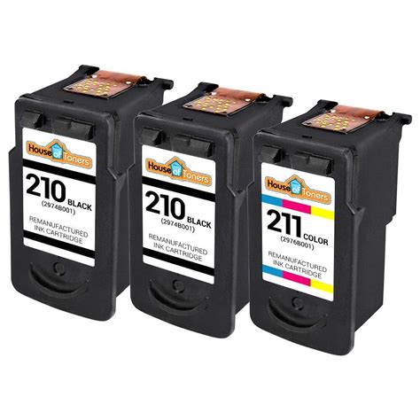 Remanufactured Ink Cartridge for Canon PG-210 & CL-211 3PK - 2B/1C ...