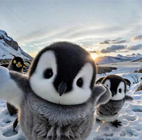 Premium Photo | Cute baby penguin close up