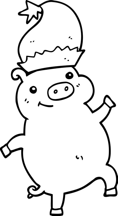 cartoon happy christmas pig 12353810 Vector Art at Vecteezy