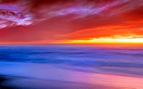 Download Beach Cloud Sky Scenic Nature Colorful Horizon Sunset HD Wallpaper