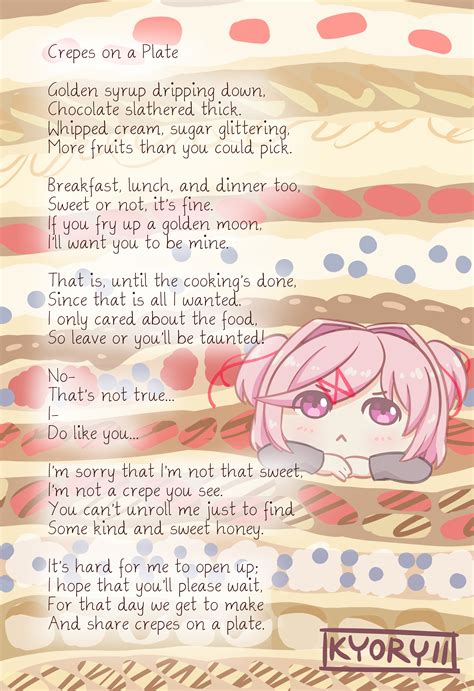 A Natsuki poem I wrote (and drew) just in time for Valentine's Day! : r ...