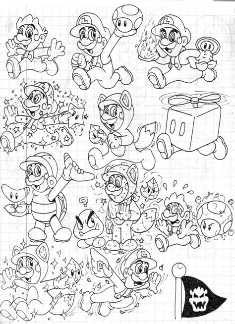 Super Mario 3D Land Power-Ups Doodles (Luigi) by SuperLakitu on DeviantArt