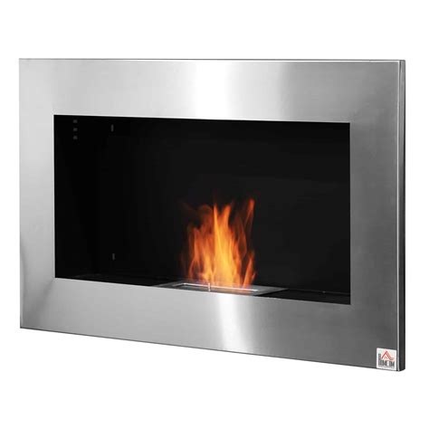 HOMCOM 35.5" Contemporary Wall Mounted Ventless Indoor Bio Ethanol ...