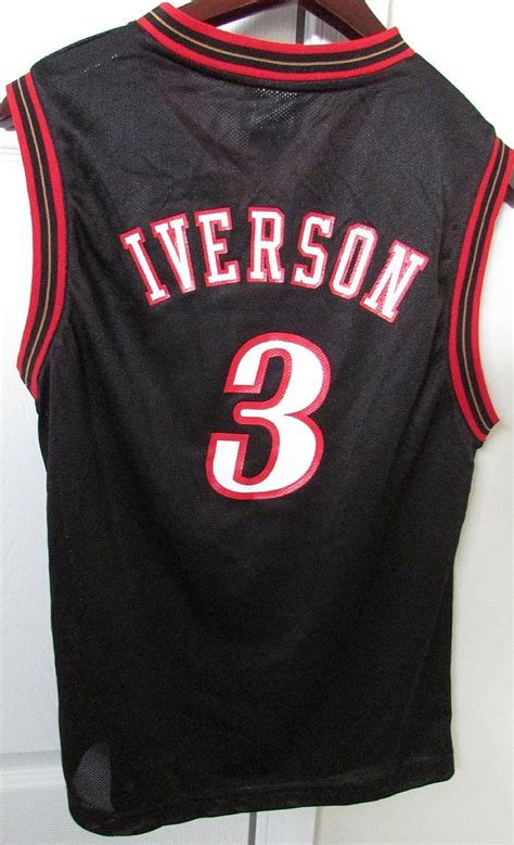 NBA Allen Iverson Sixers 76er’s #3 Replica Jersey by Reebok Youth Large ...