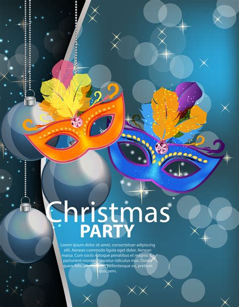 Merry Christmas and New Year Party with Masquerade Carnival Mask 3359664 Vector Art at Vecteezy