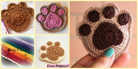 Super Cute Crochet Paw Print - Free Patterns - DIY 4 EVER