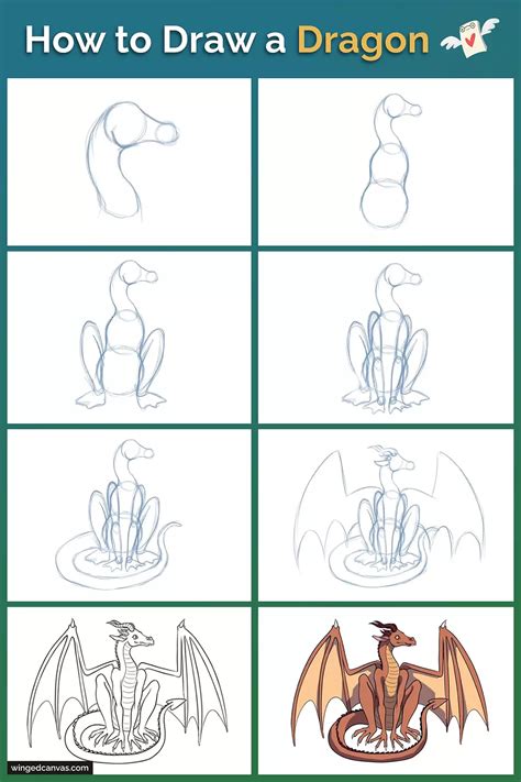 How to Draw a Dragon - Step by Step Art Tutorial | Winged Canvas Blog