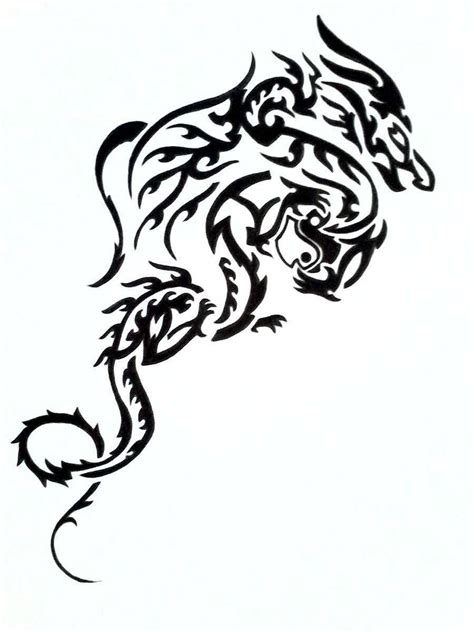 Black And White Dragon Tattoo - Cliparts.co