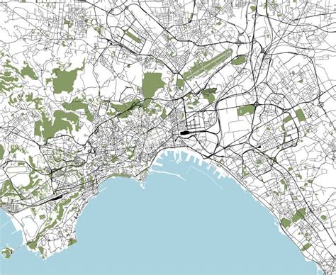 Map of the City of Naples, Campania, Italy Stock Illustration ...