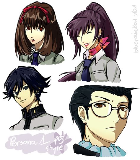 [bluerainbow-101] Persona 1 characters in Persona 5's artstyle : r/Persona5