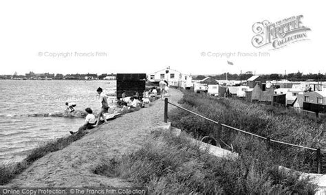 Maldon, Mill Beach Camp c.1955, from Francis Frith - `tides in so let go play in the spinney ...