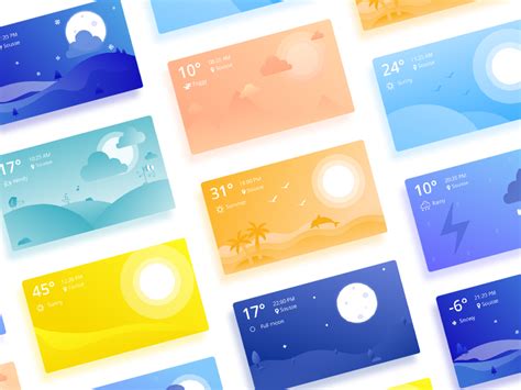 Inspiring Weather Cards by Astrolab agency on Dribbble