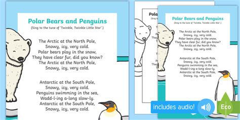 Polar Bears and Penguins Song - EYFS, Early Years, Polar