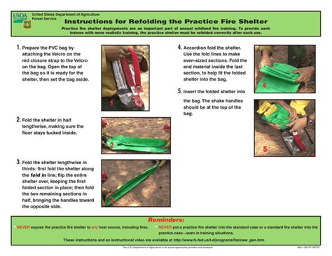 Instructions for Refolding the Practice Fire Shelter