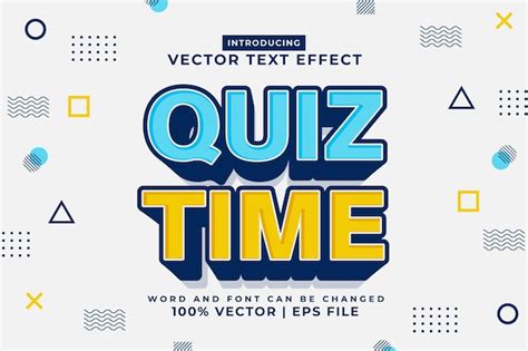 Premium Vector | Editable text effect quiz time 3d cartoon template ...