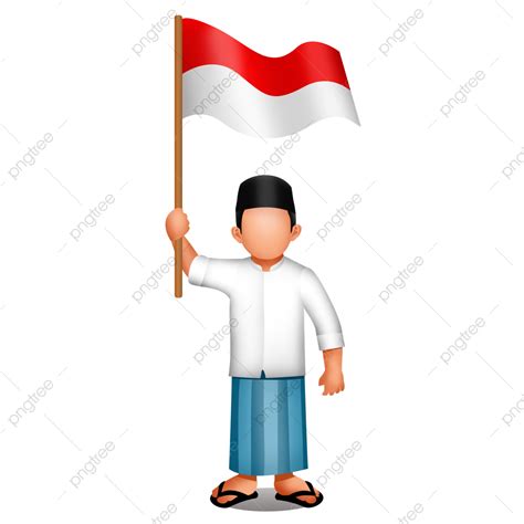 Bendera Merah Putih PNG Transparent, Santri Berdiri Tegap Membawa Bendera Merah Putih, Bendera ...