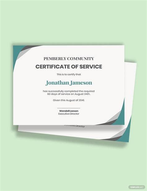 Service Certificate Template in Word, Pages, Publisher, Google Docs - Download | Template.net