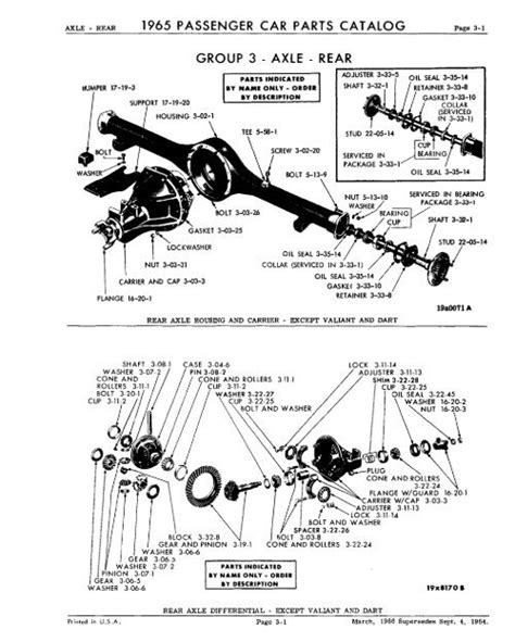 1965 Mopar Passenger Car Parts Catalog