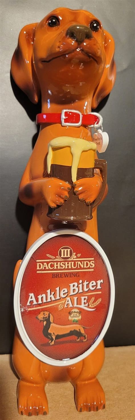 Ankle Biter Ale Tap Handle Smooth Red (NEW)! - III Dachshunds Brewing