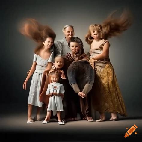 Family portrait from the future in a photo studio on Craiyon