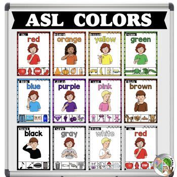 ASL Sign Language Colors Printable