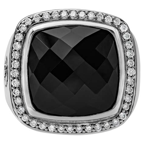 David Yurman Albion Collection Onyx and Diamond Ring at 1stDibs