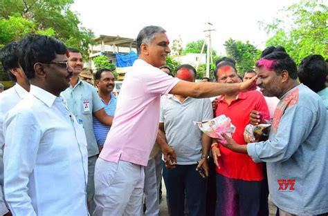 Siddipet: T. Harish Rao celebrates Holi #Gallery - Social News XYZ