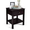 Tangkula End Table Nightstand W/drawer & Shelf Bedroom Living Room ...