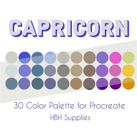 Capricorn Procreate Palette, Procreate Color Palette, Procreate Swatch File, Procreate Colors ...