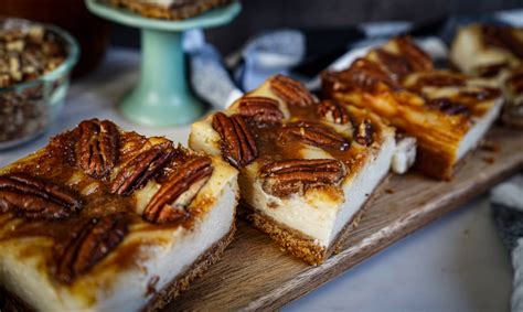 Caramel Pecan Cheesecake Bars