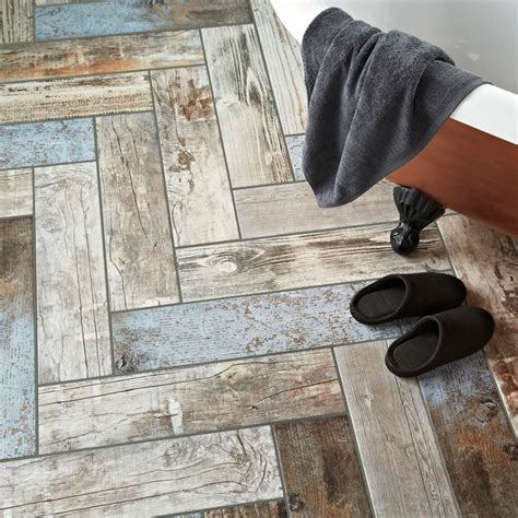 Rustic Blue Reclaimed Wood Effect Porcelain Floor Tiles | Walls & Floors