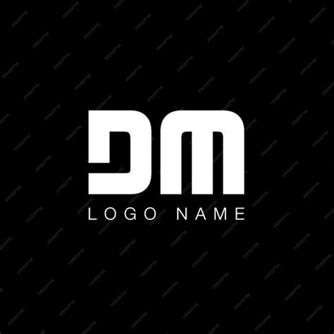 Premium Vector | DM letter modern logo in black and white color