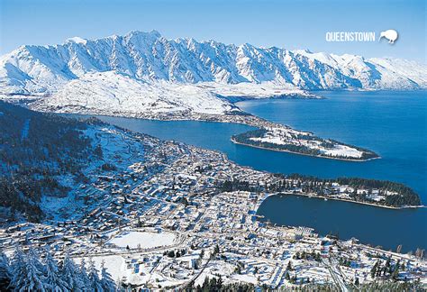 Queenstown In Winter Snow - Small Postcard – Postcards NZ Ltd