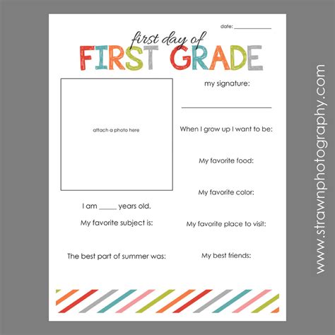 First Day of School – FREE PRINTABLE » Emily Strawn Photography