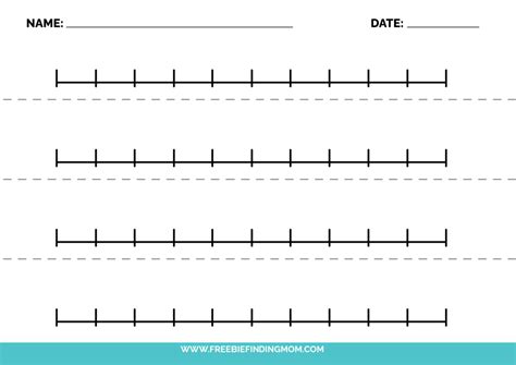 4 Blank Number Lines (Printable PDF Downloads) - Freebie Finding Mom