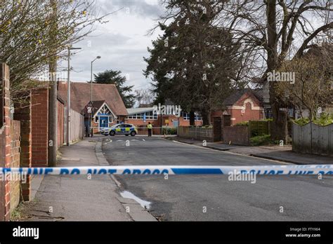 Earley, Reading, UK. 30th March 2016. The crime scene outside the ...