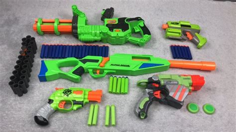 Box of Toys Green Nerf Toy Blasters Non Nerf Toy Guns - YouTube