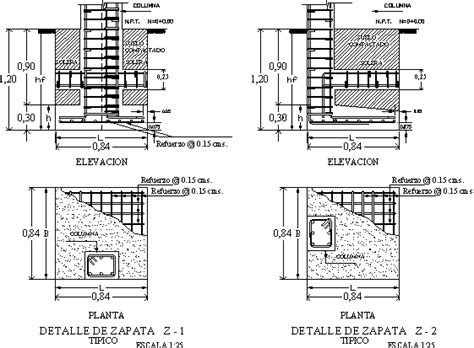 Details Eccentric Footings DWG Detail for AutoCAD • DesignsCAD