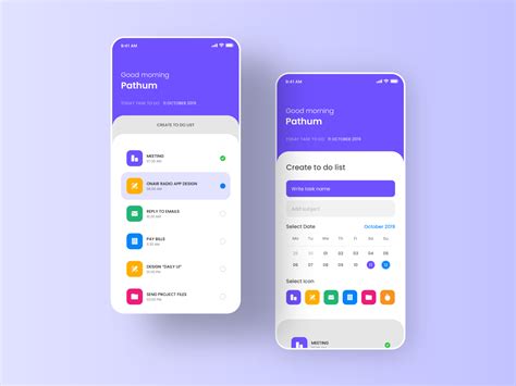 To Do List | Mobile app design templates, To do list, Mobile app design