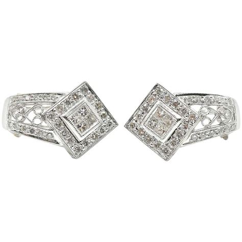 2 Carat Princess Cut Diamond Earrings - 58 For Sale on 1stDibs