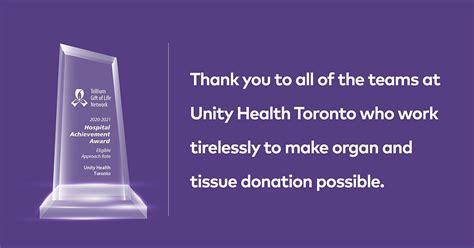 Unity Health Toronto recognized by Trillium Gift of Life Network - Unity Health Toronto