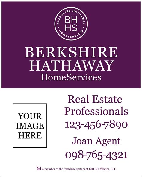 24" x 30" Berkshire Hathaway Agent Branded Panel - Towers Sign Marketing