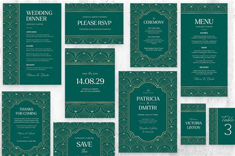 Art Deco Wedding Invitation Templates [AI, EPS] - BrandPacks