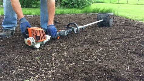 Stihl KM 130R with Mini-Cultivator Attachment BF-KM - YouTube