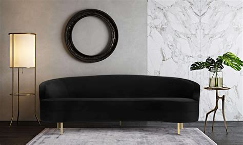 Baila Black Velvet Sofa - TOV Furniture