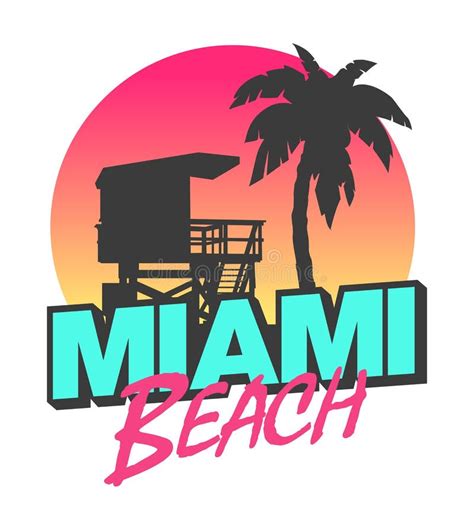 Miami Beach stock vector. Illustration of florida, vector - 47470984